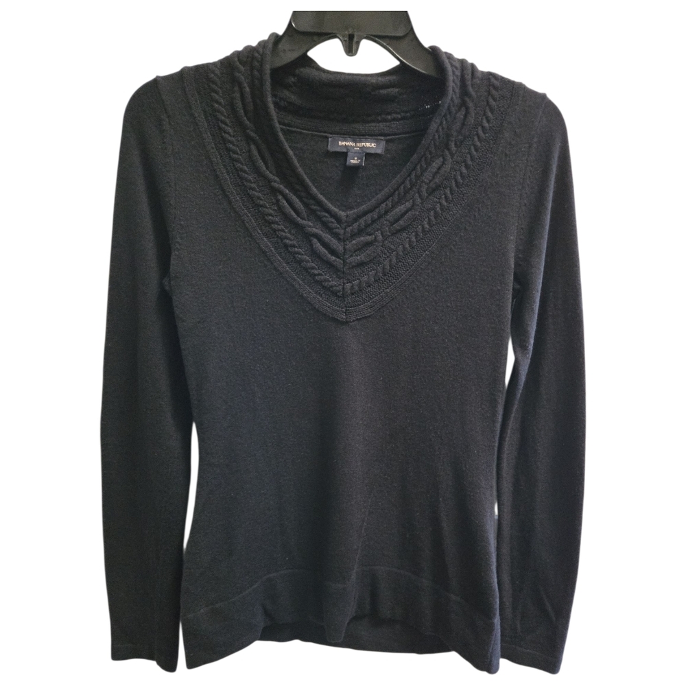 Banana Republic Black Cowl Neck Sweater SZ S